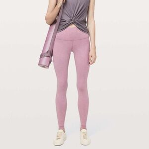 Lululemon Light Pink Acid Wash Leggings, size 4